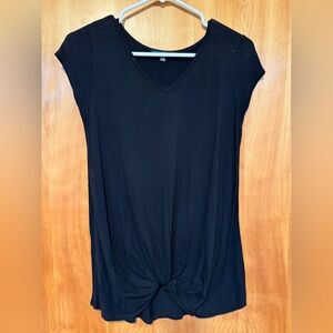 Elegant Black V-Neck Women's Top